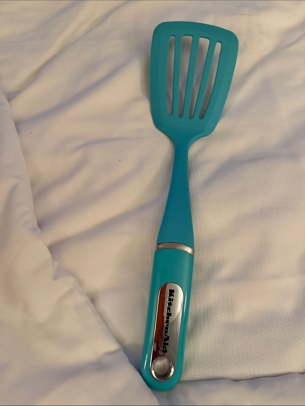 KitchenAid Aqua Blue Silicone Slotted Turner
